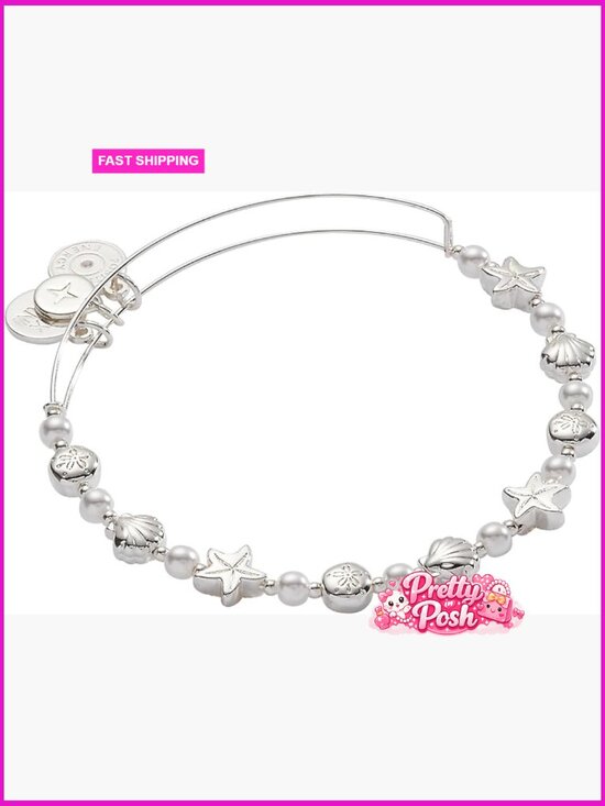 Jewelry - Nickel-Free Brass Bangle Bracelet with Beaded Chain